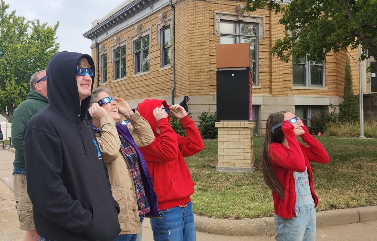 The Blackman family watched the eclipse together on the Library lawn. Photo submitted