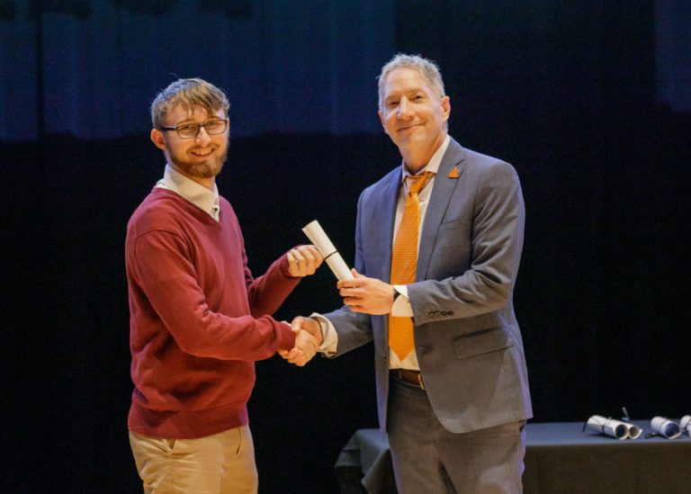 WHS graduate Mason Lough, Oklahoma State University Honors College, receiving his General Honors Award. Photo submitted